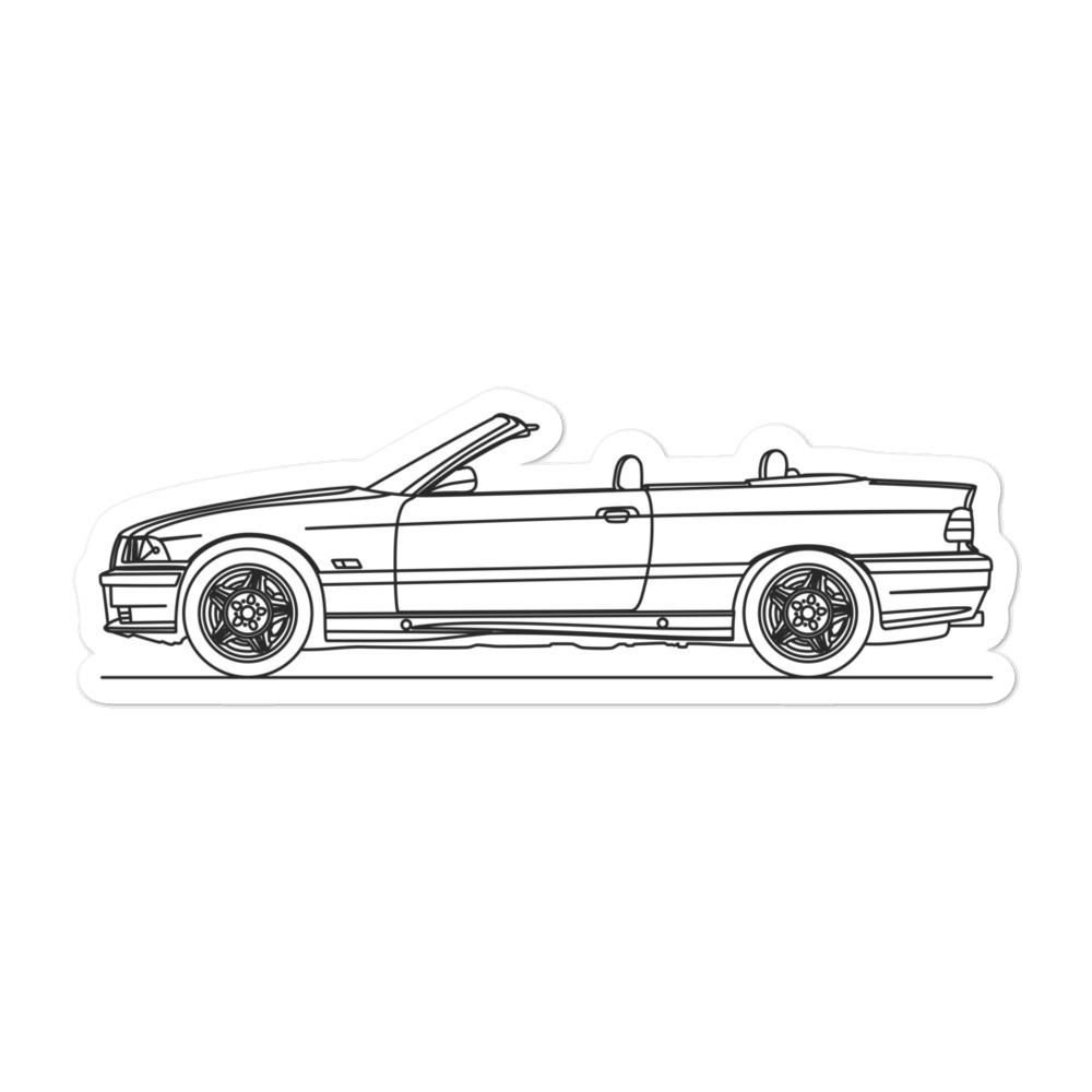 BMW E36 M3 Cabriolet Outline sticker on display