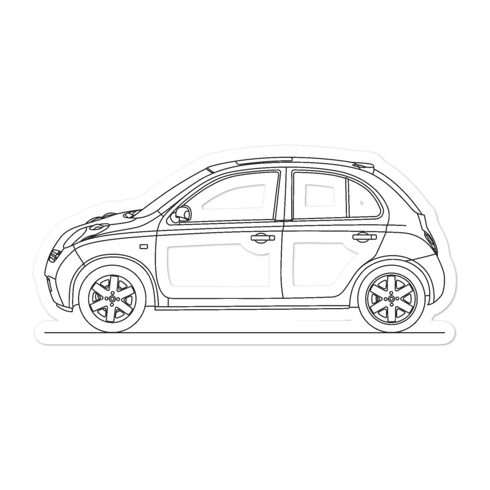 Nissan Micra K12 Outline sticker on vehicle