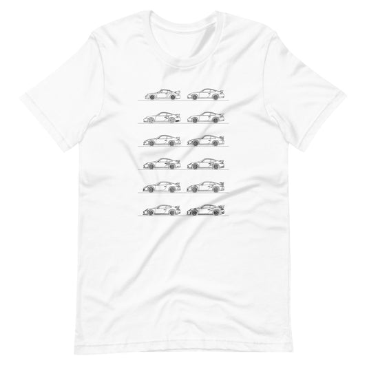 Porsche 911 GT2 GT3 evolution t-shirt design