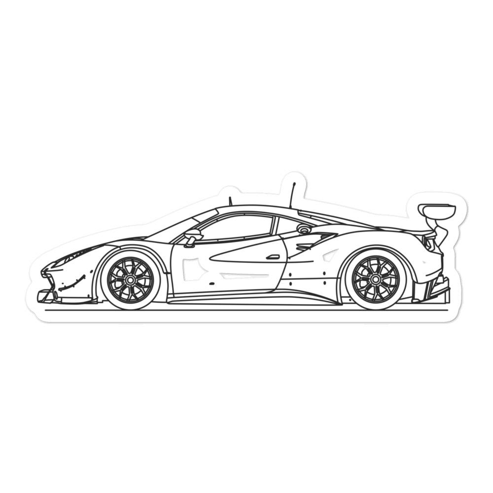 Ferrari 488 GT3 Outline sticker on a surface
