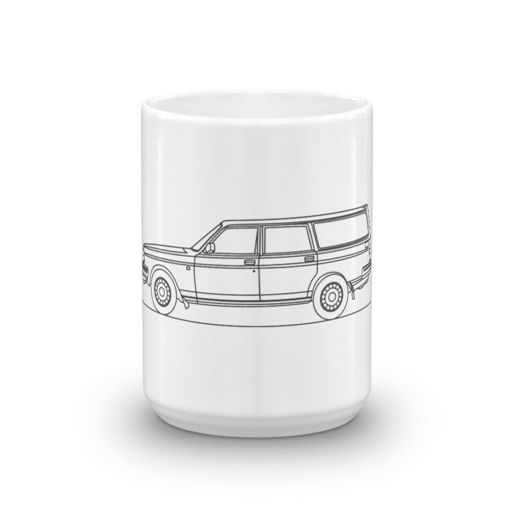Volvo 240 mug with sleek design and logo