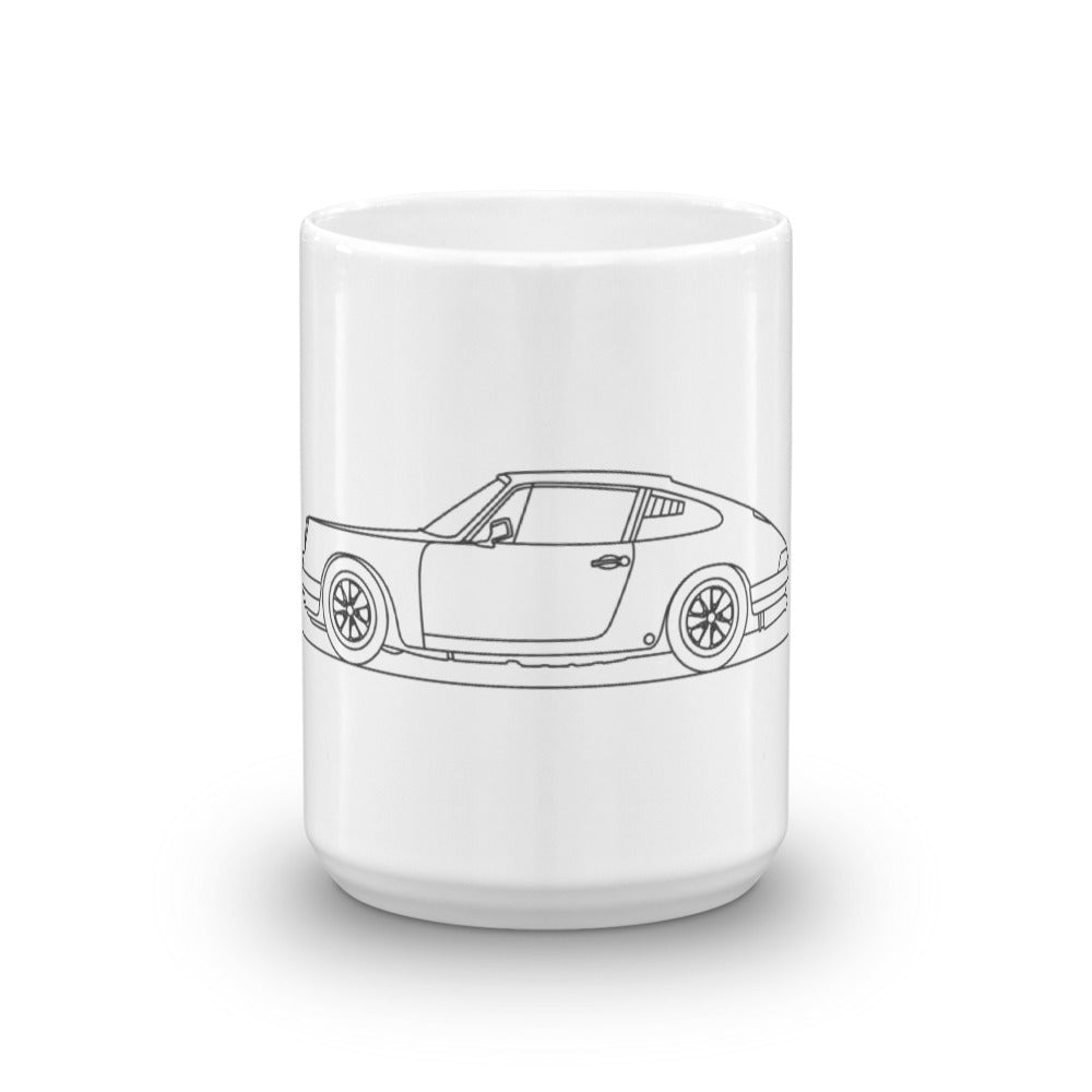 Porsche 911R classic mug on display.