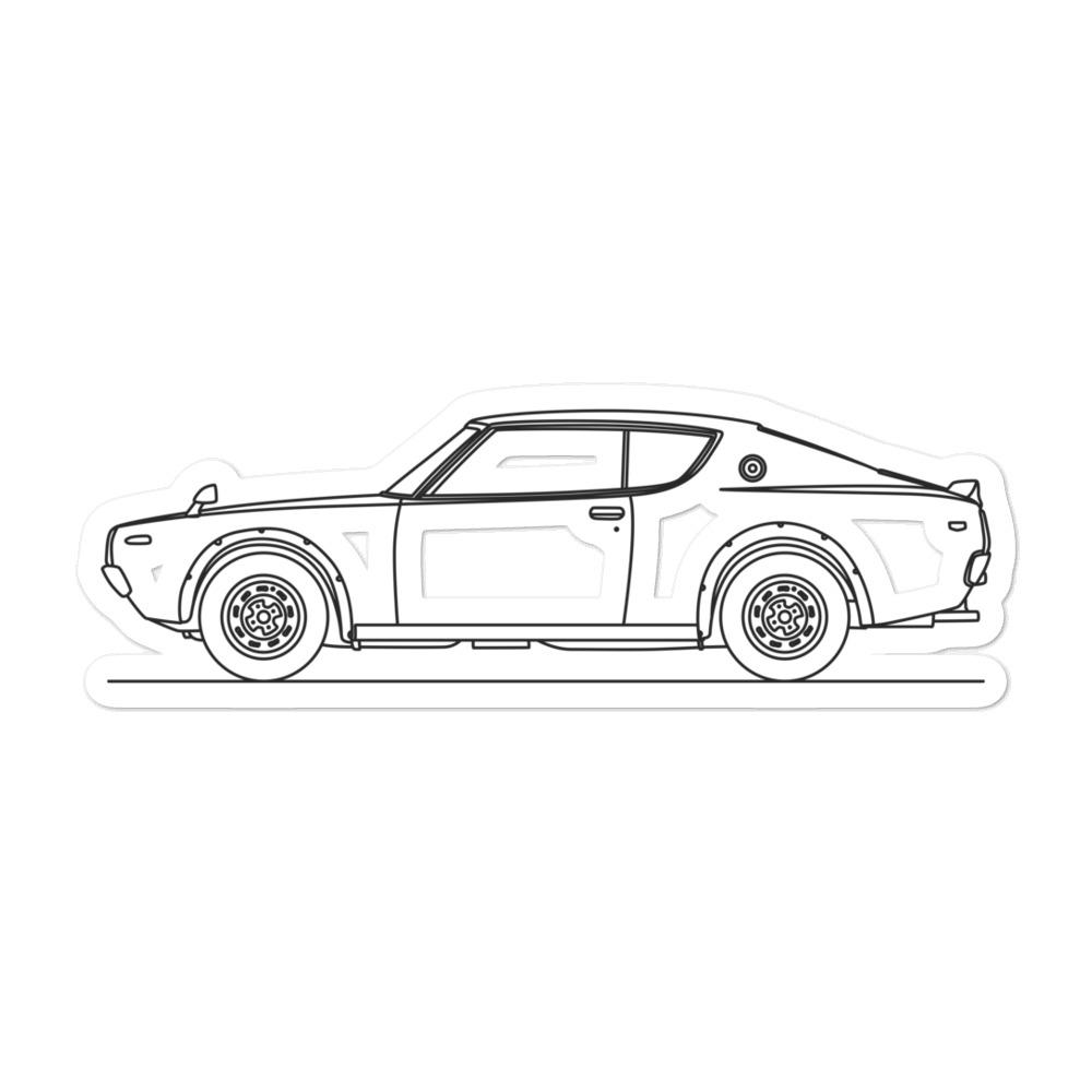 Nissan KPGC110 GT-R Outline sticker on display