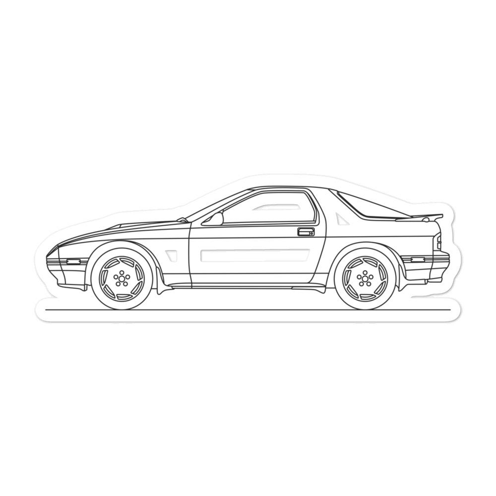 Mazda RX-7 FC Silhouette sticker on display