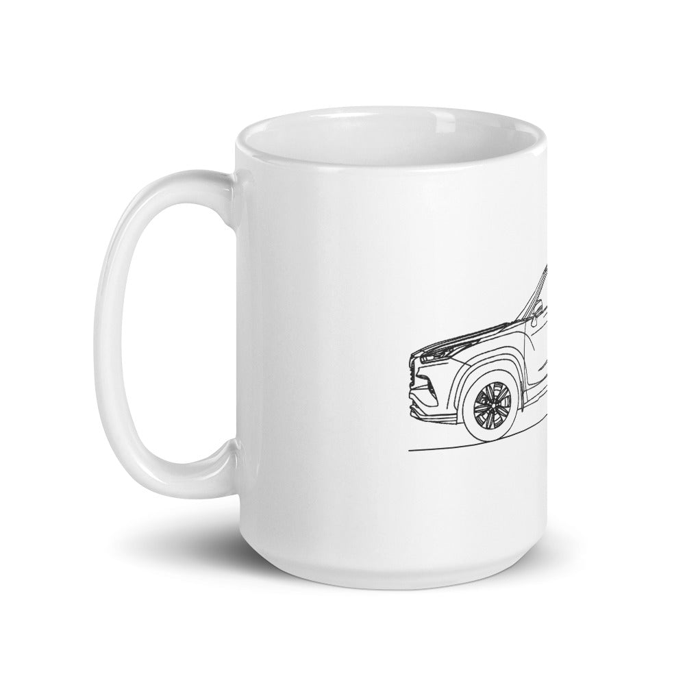 Toyota Highlander XU70 mug on a white background