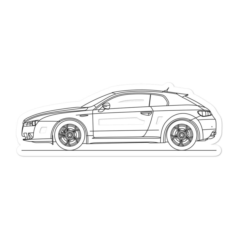 Alfa Romeo Brera silhouette poster in vibrant colors