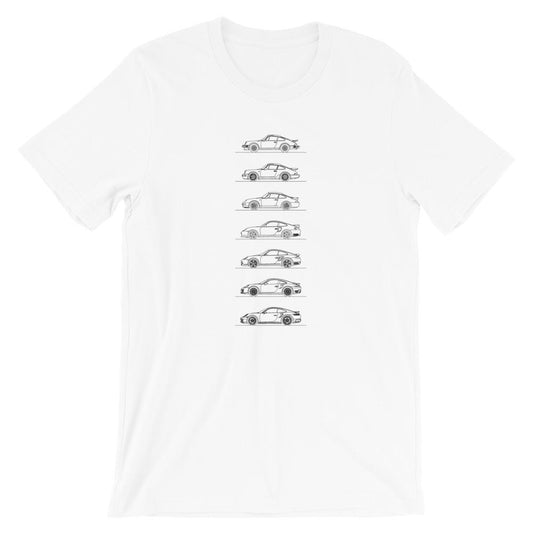 Porsche 911 Turbo silhouette on stylish T-shirt