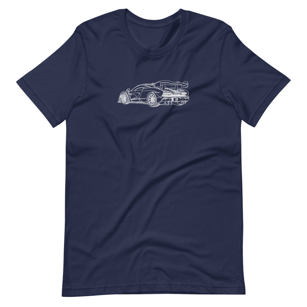 McLaren Senna RTQ t-shirt displayed on fabric