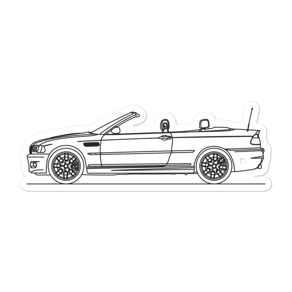 BMW E46 M3 Cabriolet Outline sticker design displayed