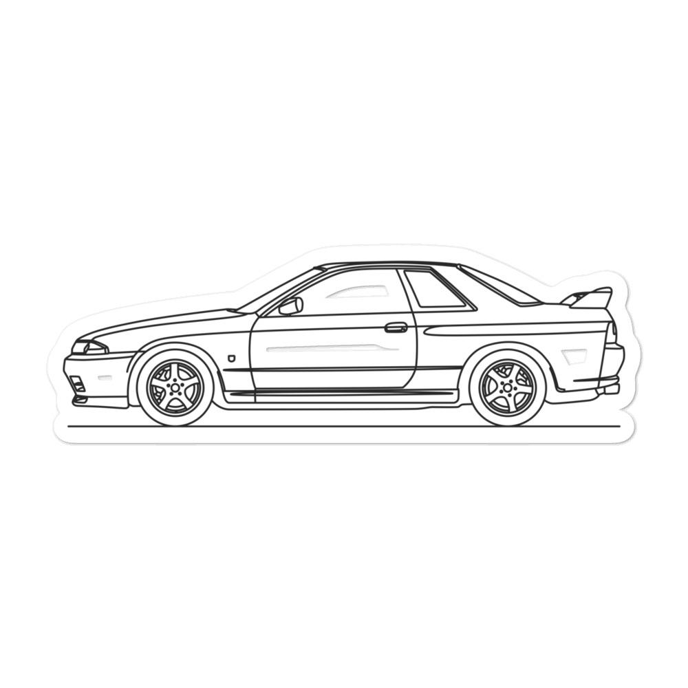 Nissan R32 GT-R Outline sticker on laptop