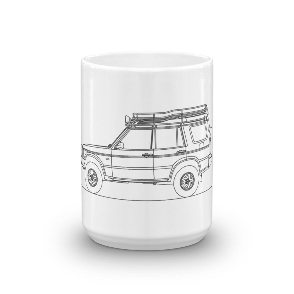 Land Rover Discovery II mug on display