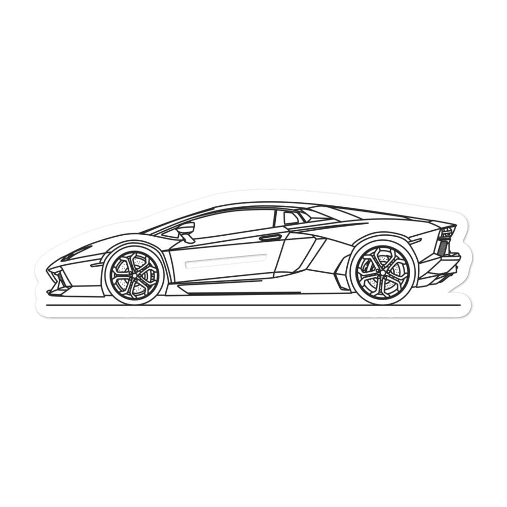 Lamborghini Aventador Outline sticker on laptop