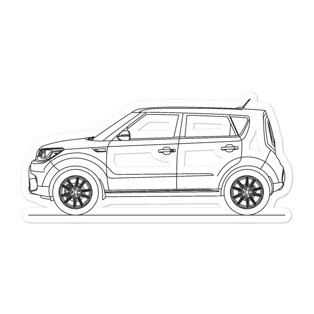 Kia Soul Turbo 2nd Gen Outline sticker design