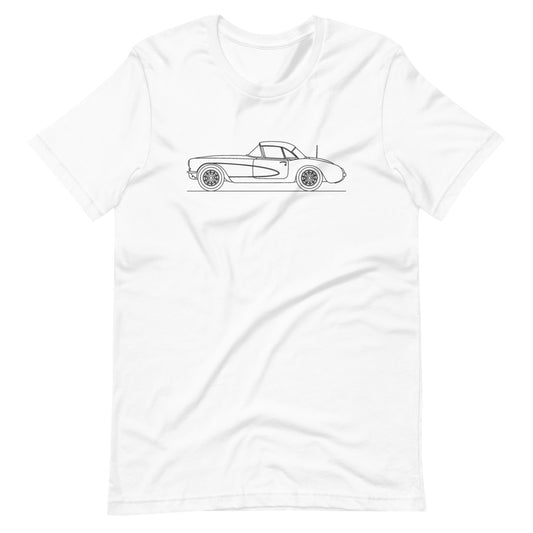 Chevrolet Corvette C1 t-shirt design displayed