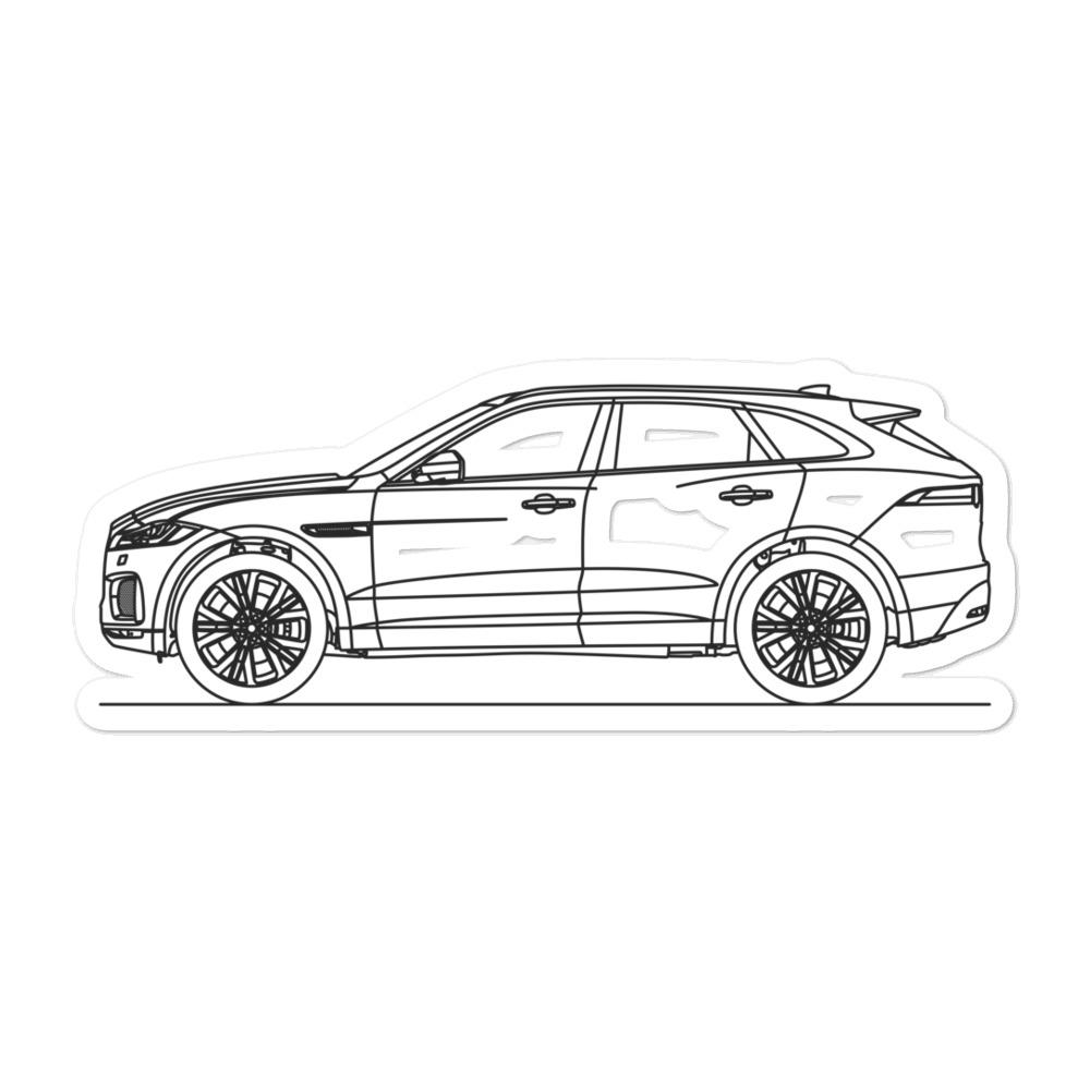 Jaguar F-Pace Silhouette elegant line drawing sticker