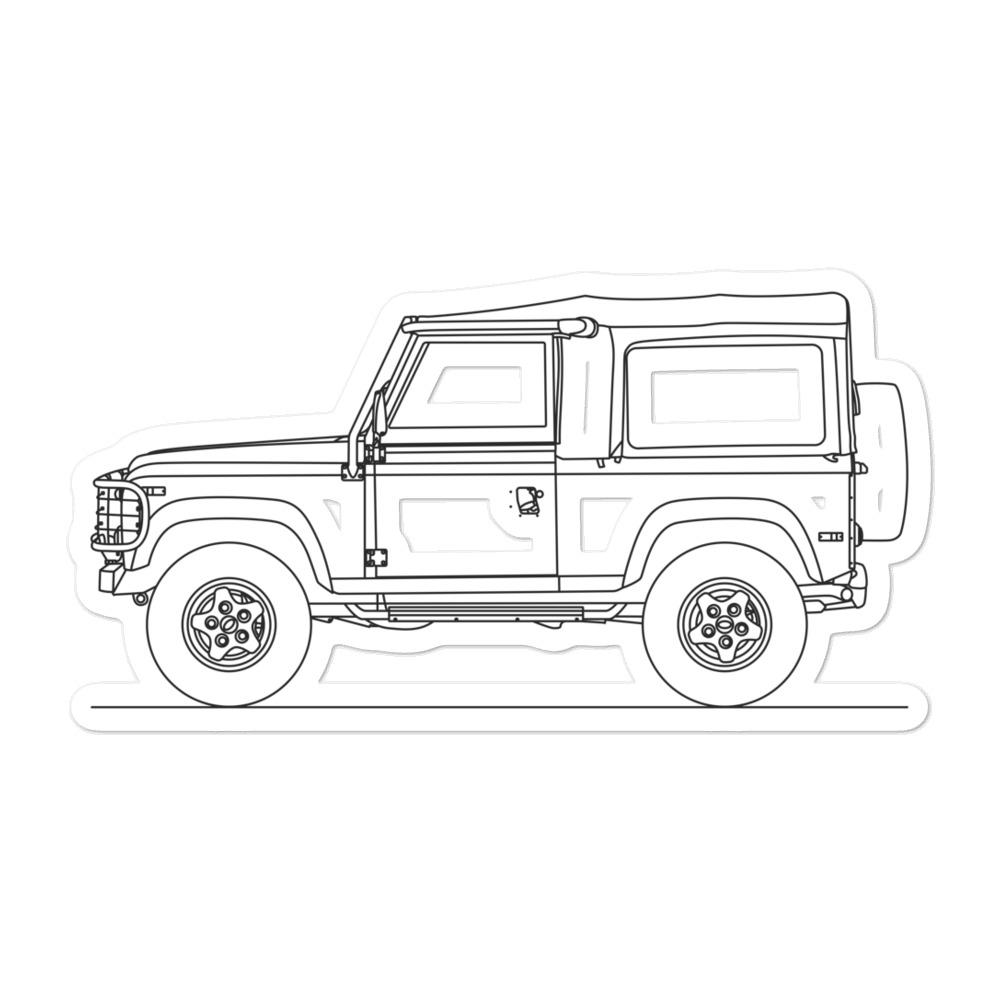 Land Rover Defender 90 Silhouette vinyl sticker design