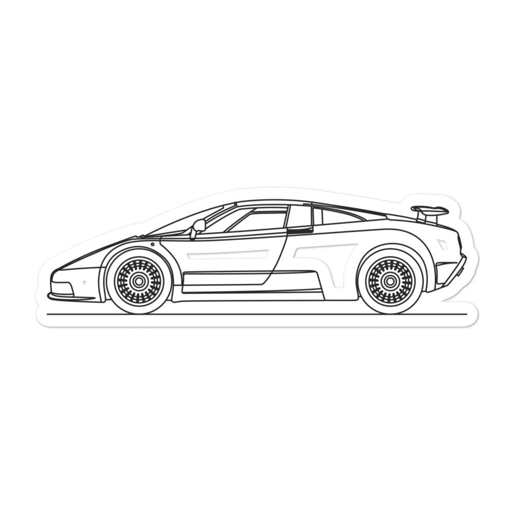 Bugatti EB110 Outline sticker design displayed elegantly