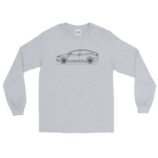 Long-sleeve shirt featuring Tesla Model X design