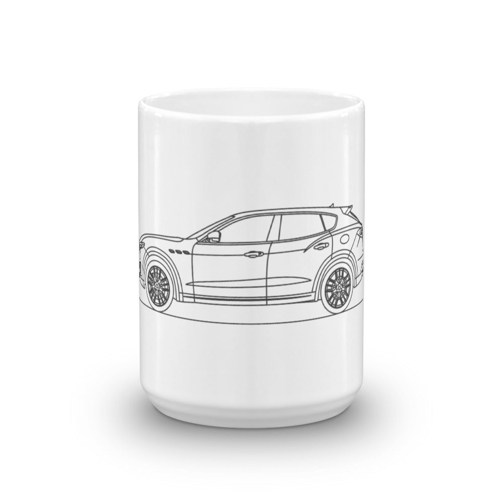 Maserati Levante mug featuring sleek design.