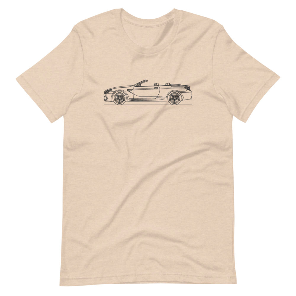 BMW F12 M6 silhouette t-shirt design displayed