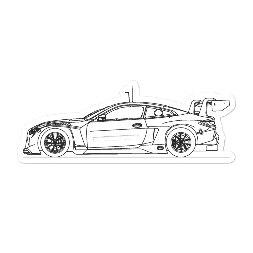 BMW G82 M4 GT3 Silhouette sticker on laptop