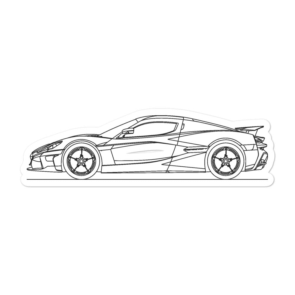 Rimac C_Two Outline sticker on a laptop