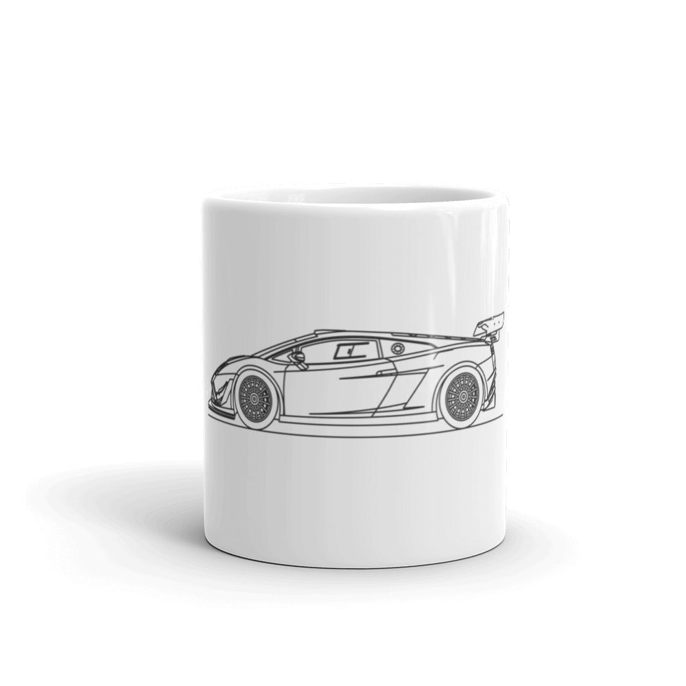 Lamborghini Gallardo GT3 Silhouette Mug displayed elegantly
