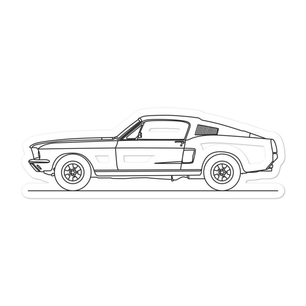 Ford Mustang GT500 1st Gen Silhouette sticker design