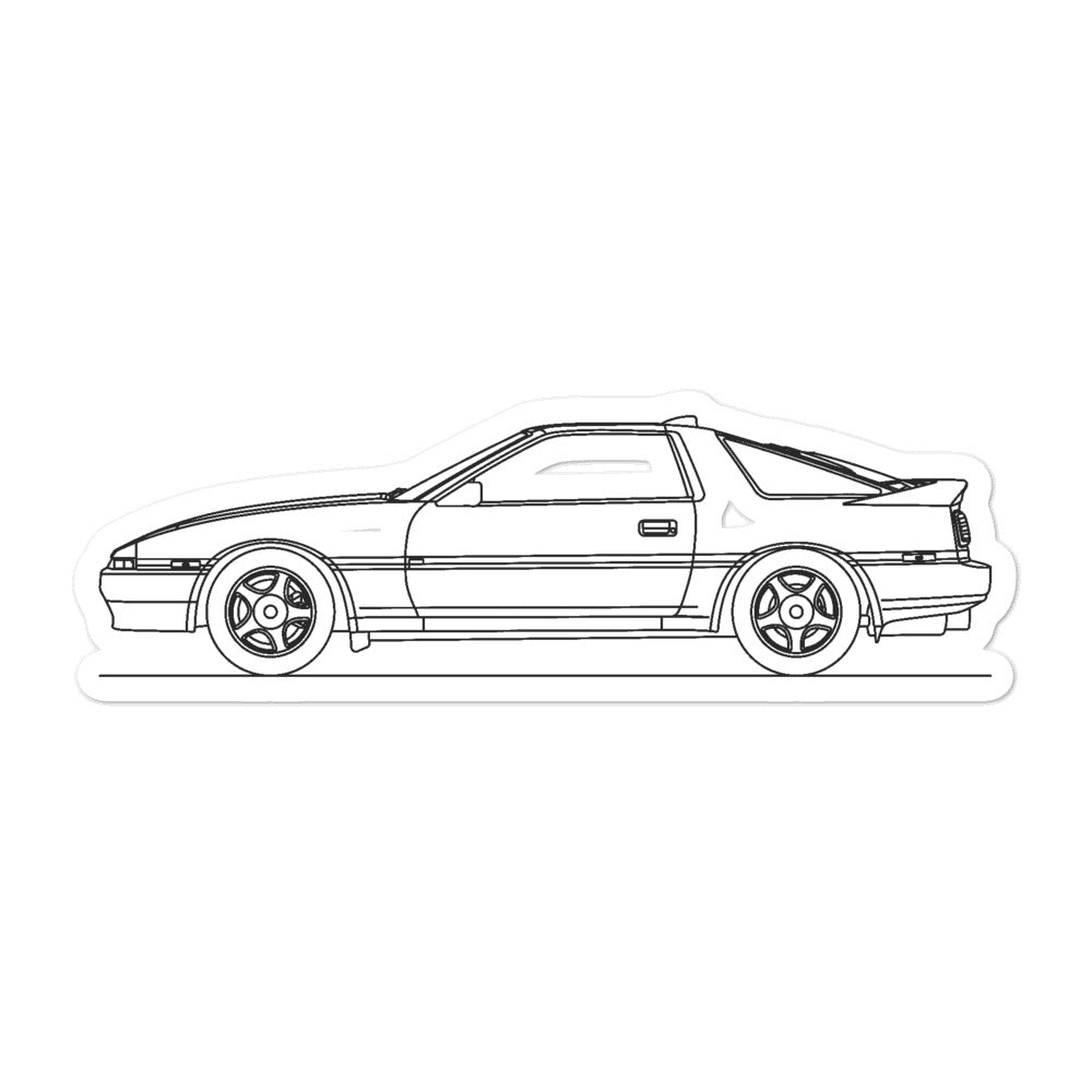 Toyota Supra A70 Outline sticker on laptop