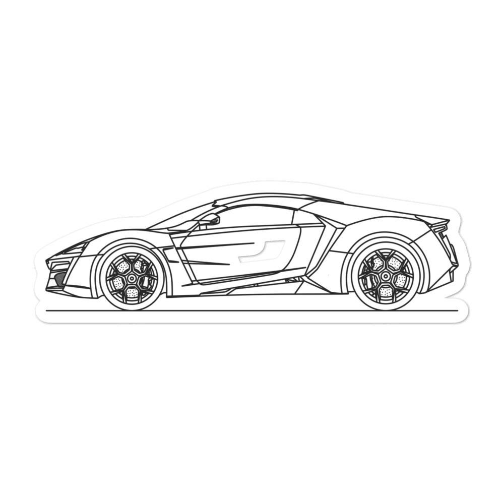 Lykan Hypersport silhouette sticker on display