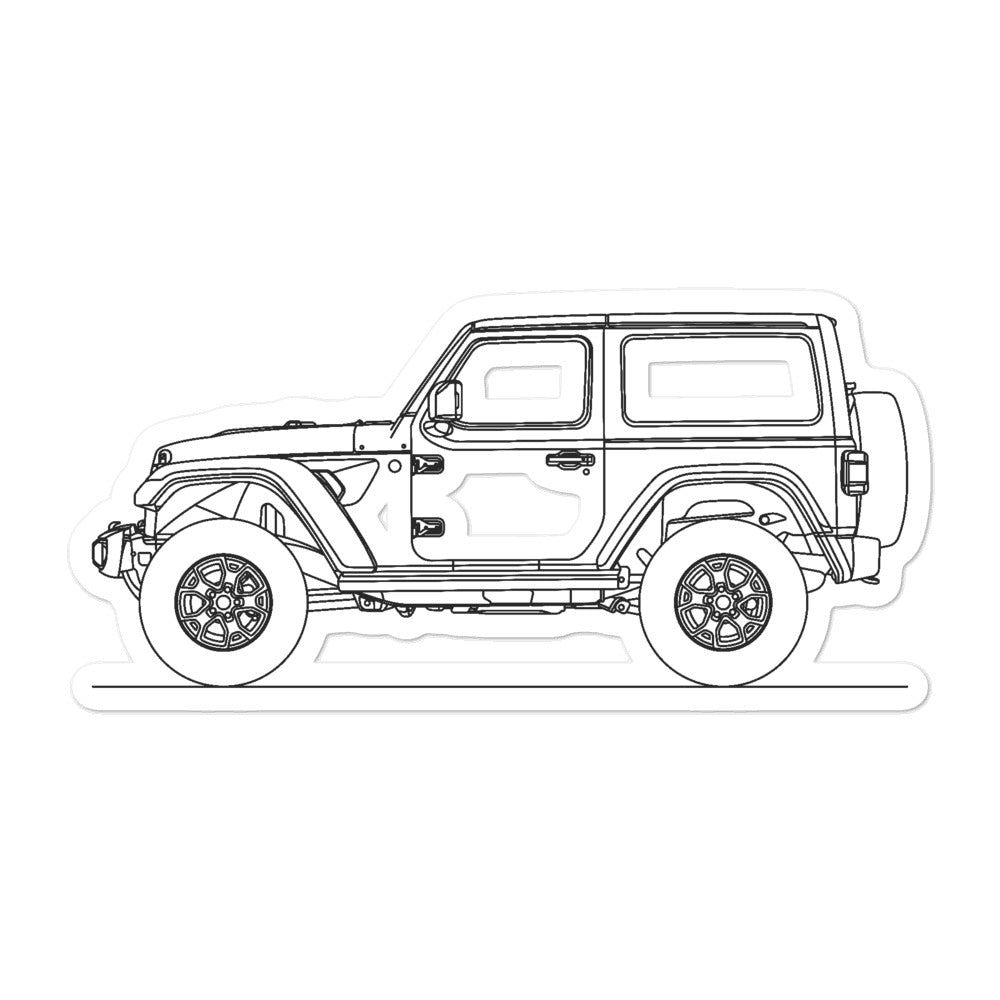Jeep Wrangler JL 2-door Outline sticker design