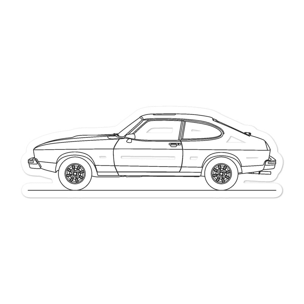 Ford Capri 2nd Gen Outline sticker design displayed