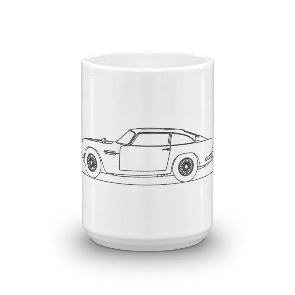 Aston Martin DB5 mug on a table