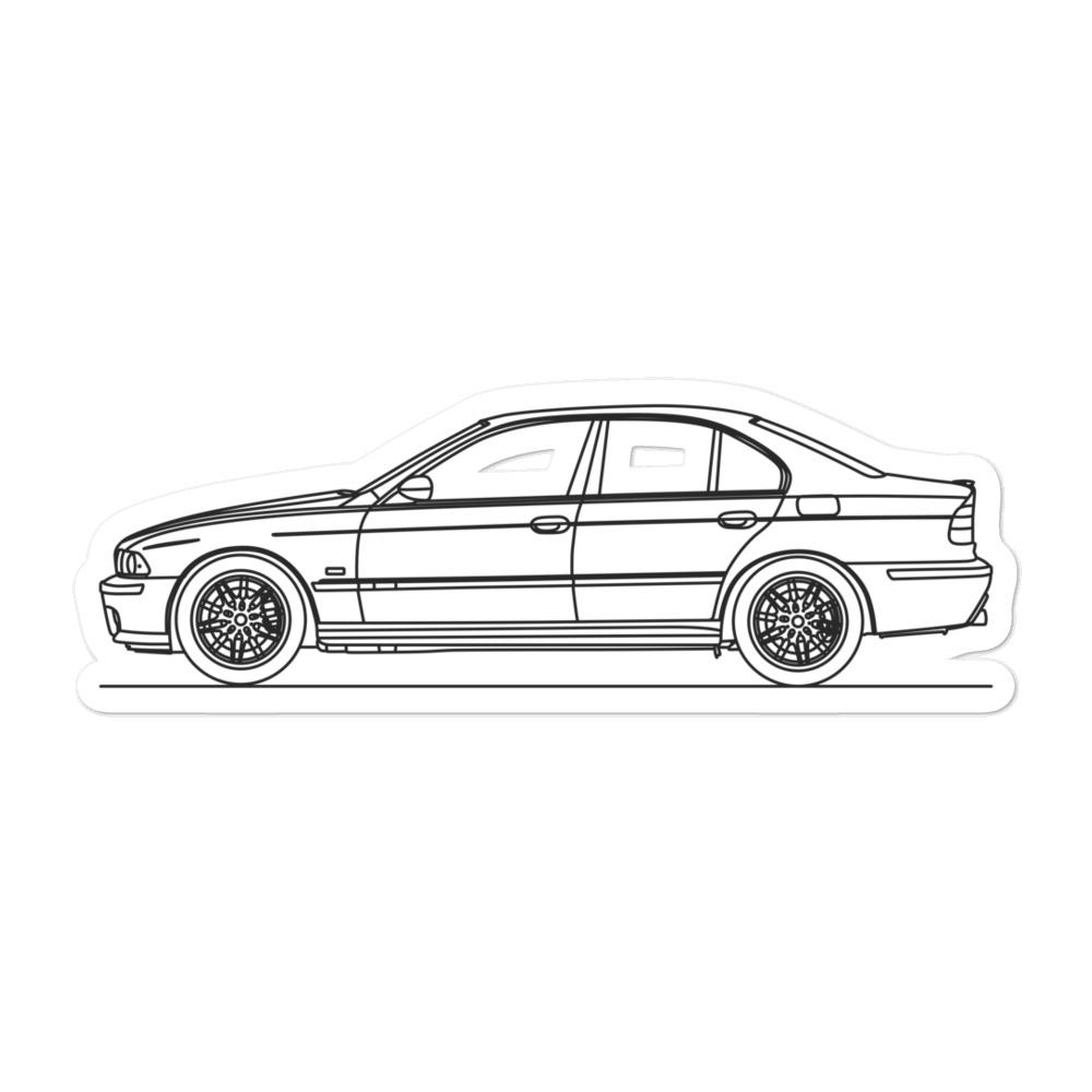 BMW E39 M5 silhouette sticker on laptop