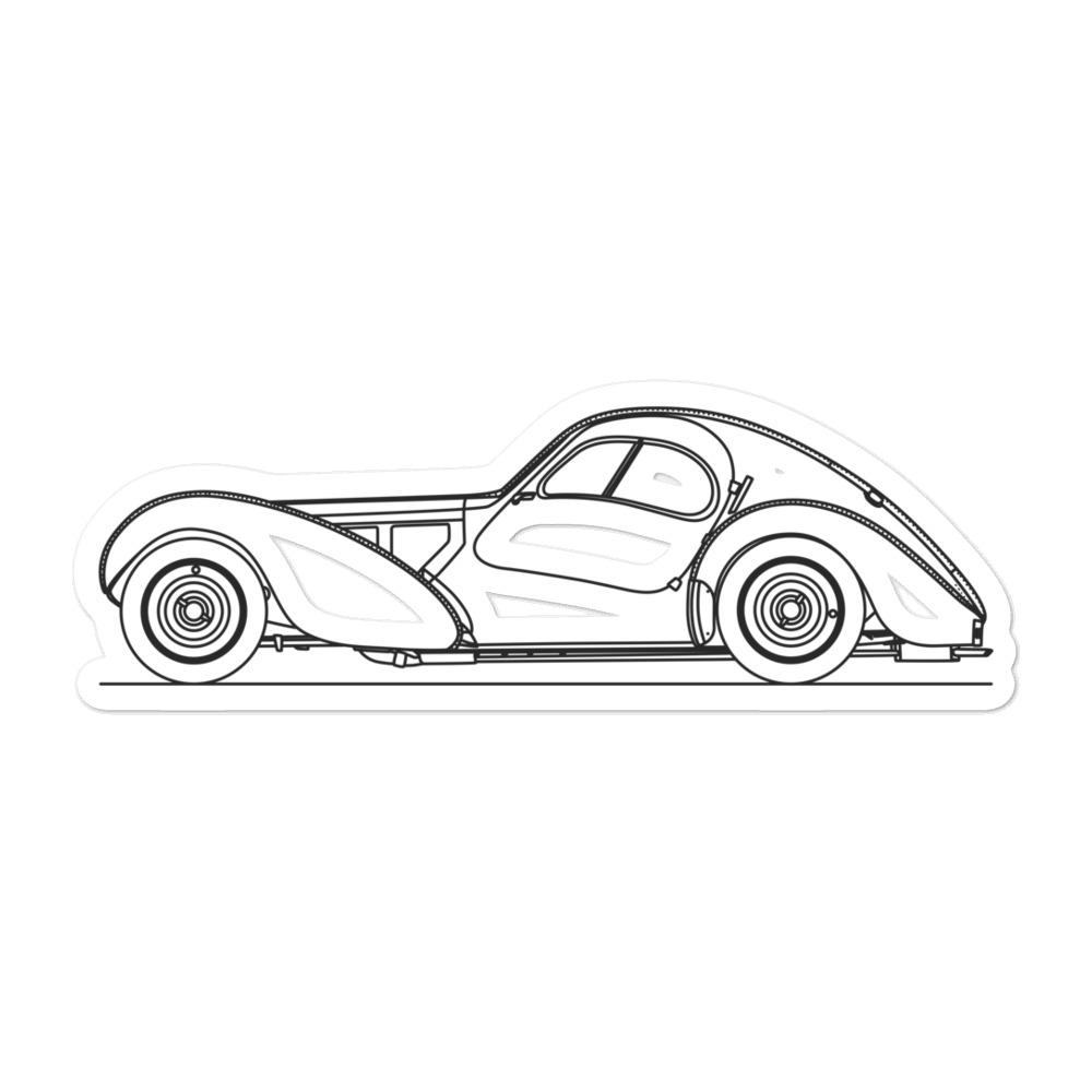 Bugatti Type 57SC Atlantic Silhouette car sticker