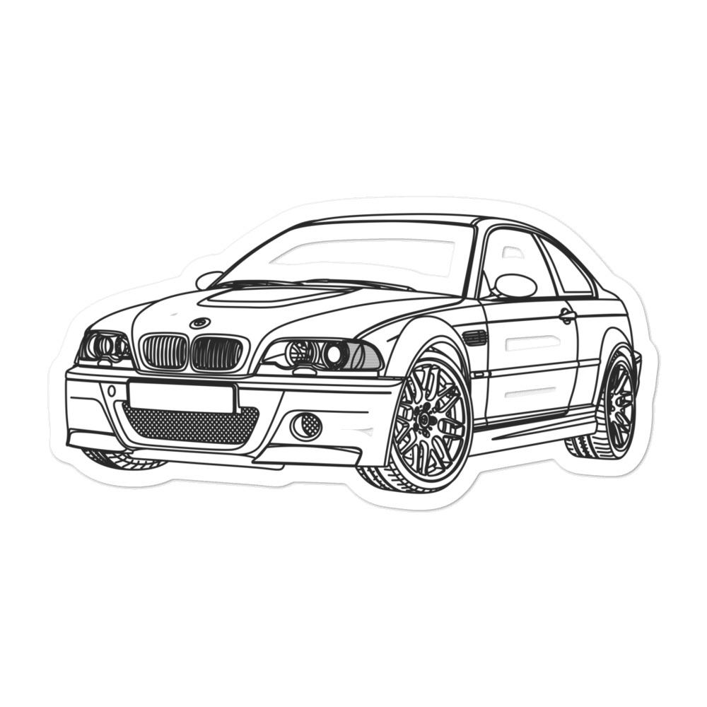 BMW E46 M3 Outline sticker on smooth surface