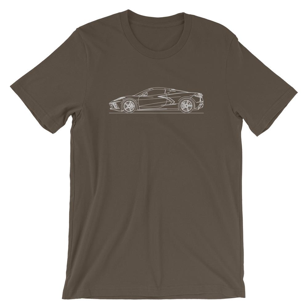 Chevrolet Corvette C8 t-shirt displayed flat