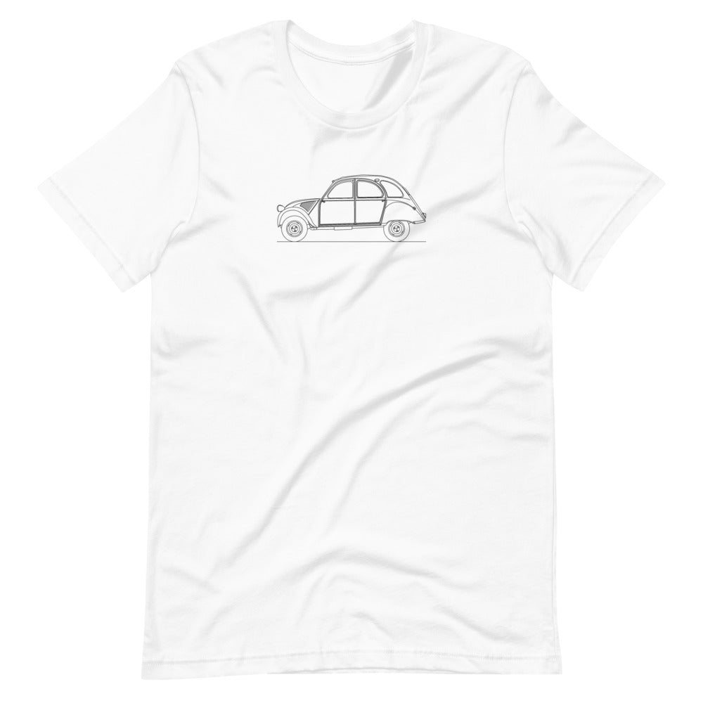 Citroen 2CV t-shirt on a plain background