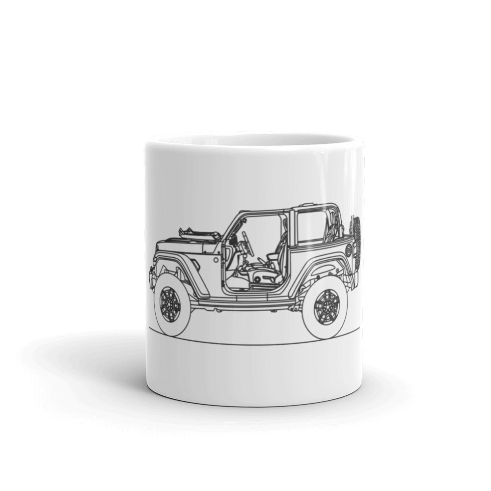 Jeep Wrangler JL Silhouette coffee mug design