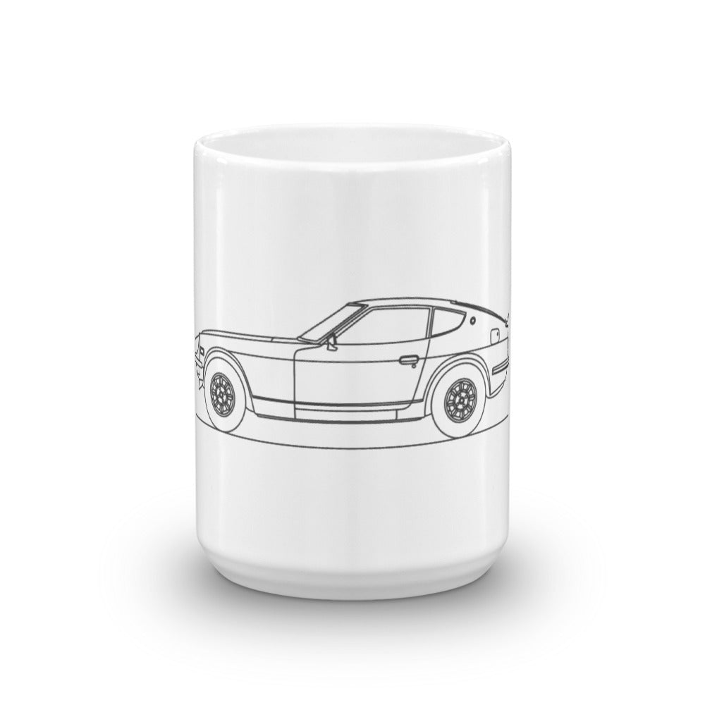 Nissan 240Z mug with classic car design