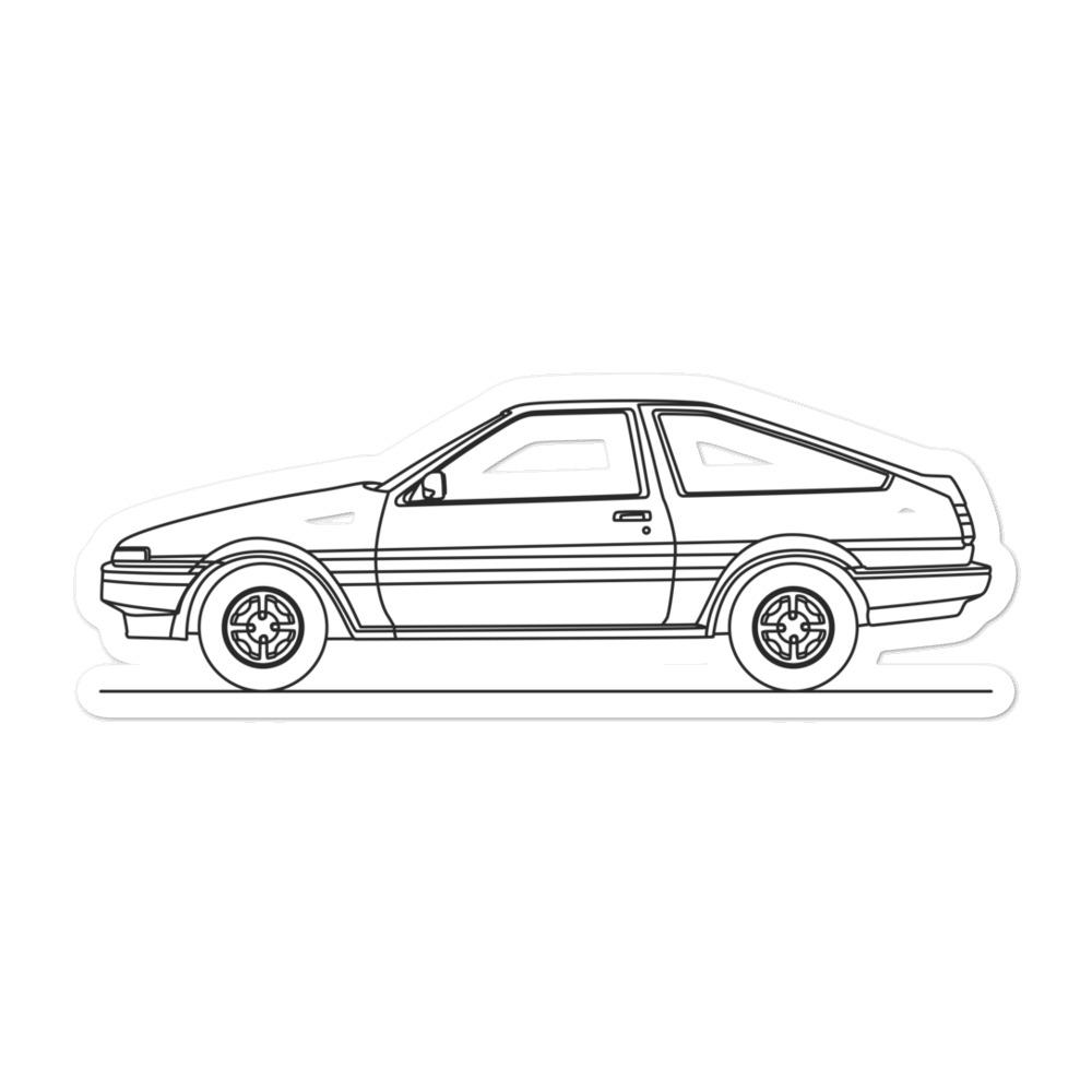 Toyota AE86 Silhouette Sticker on a surface