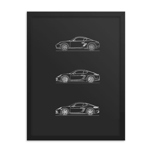 Porsche Cayman Evolution Outline art poster display