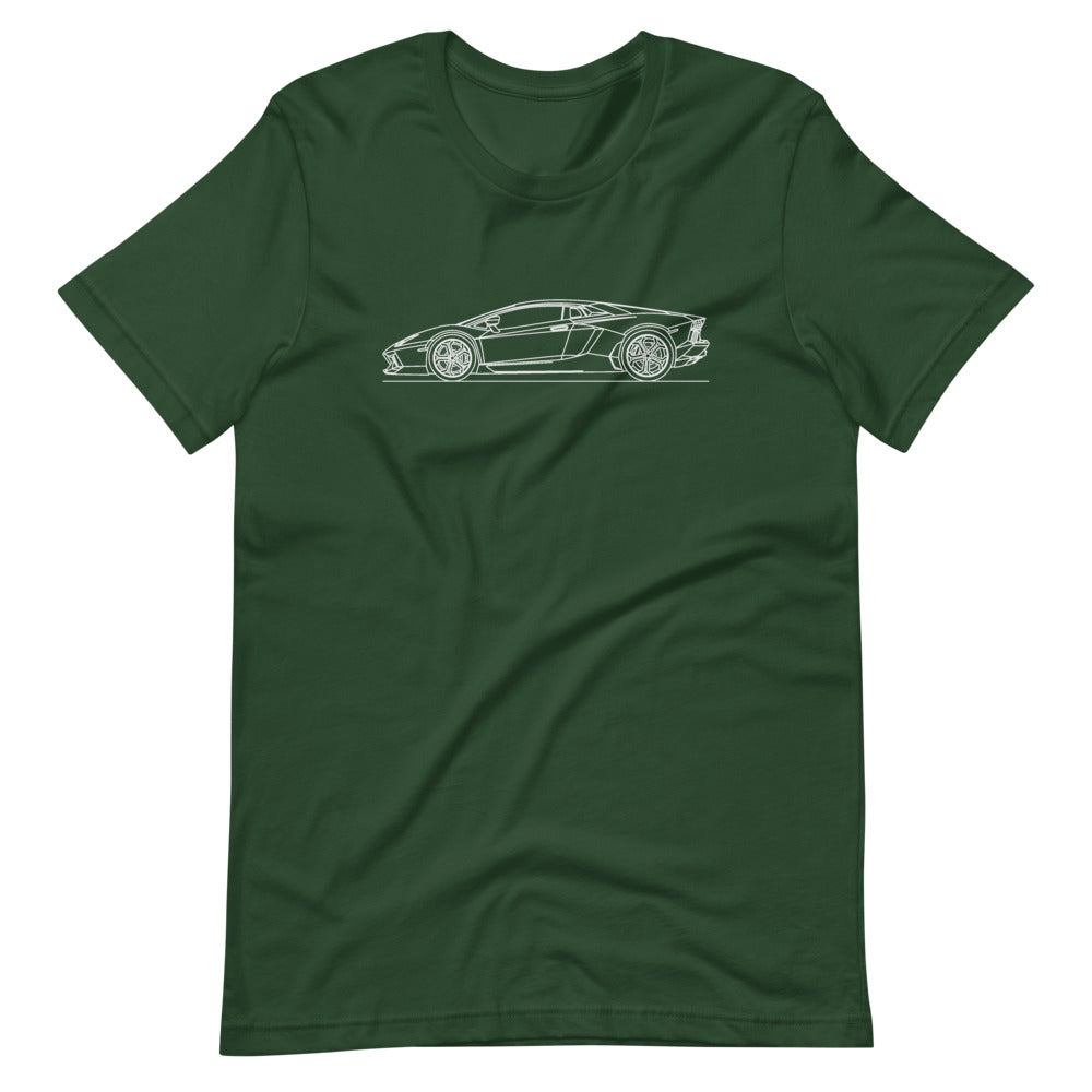 Lamborghini Aventador t-shirt design displayed flat