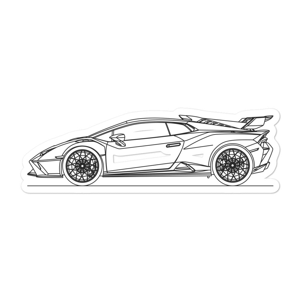 Lamborghini Huracán STO Outline sticker on display