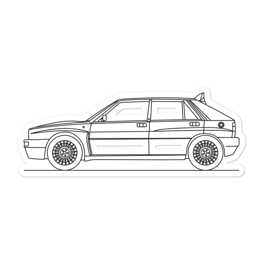Lancia Delta Evo II Silhouette sticker on surface