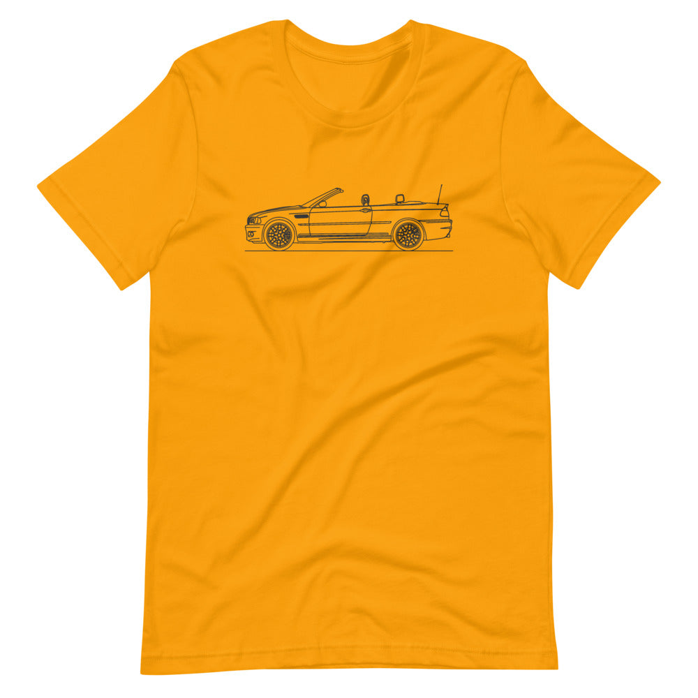 BMW E46 M3 Cabriolet t-shirt design displayed