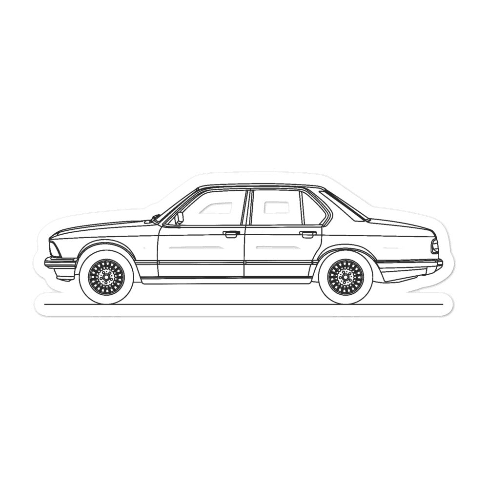 BMW E23 745i Silhouette sticker on car