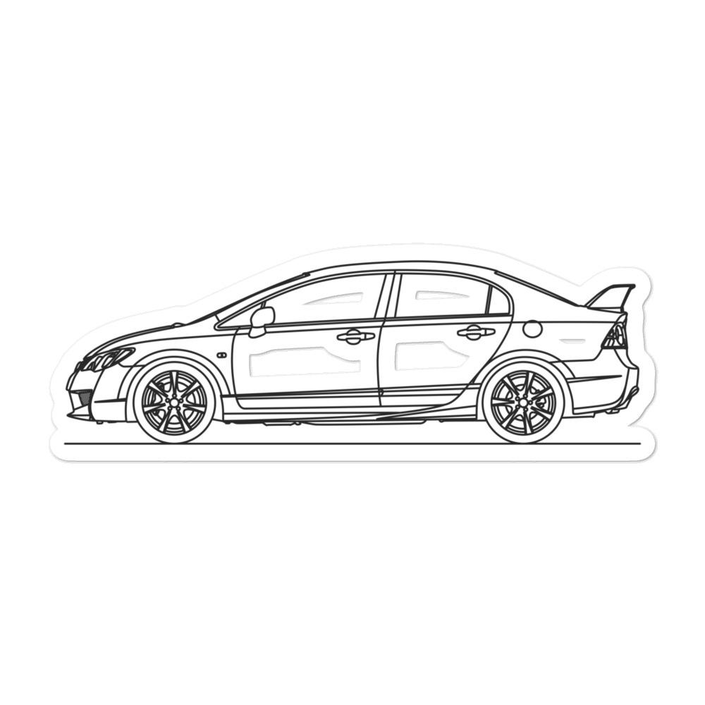 Honda Civic FD2 Type R Outline sticker design