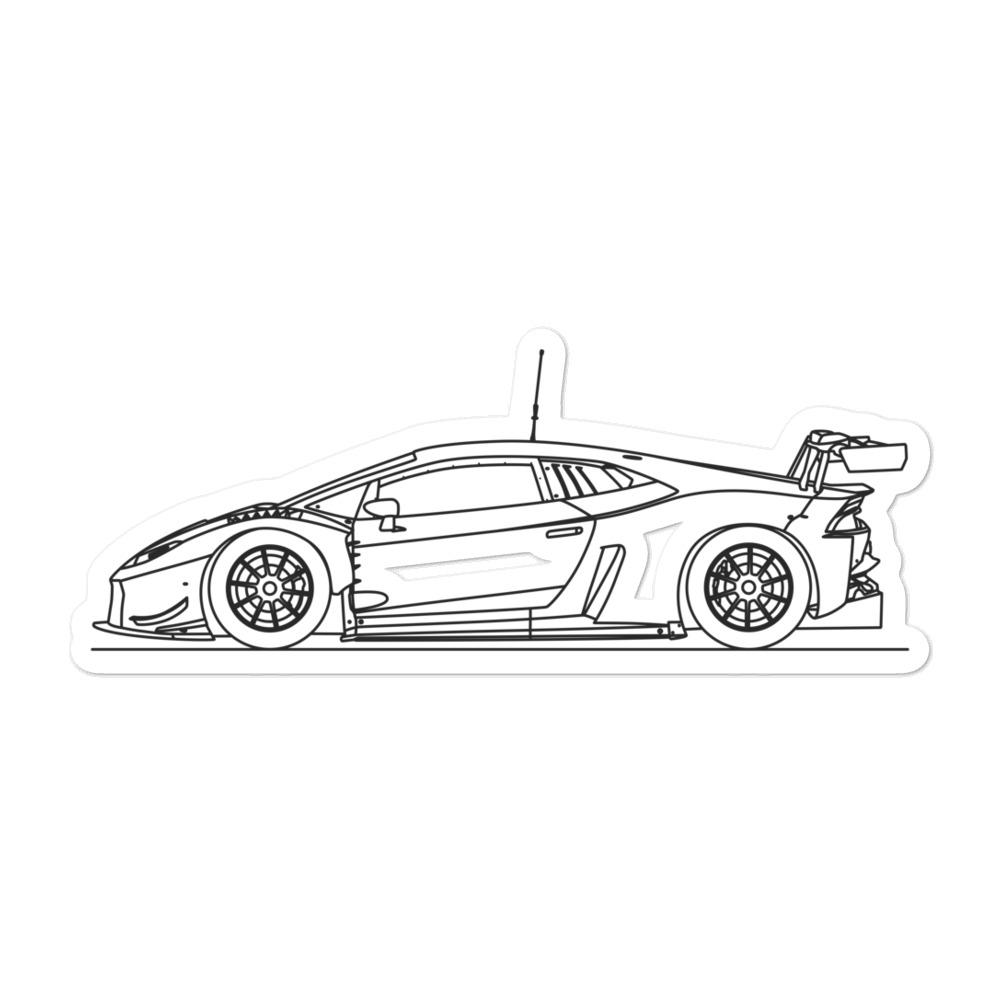 Lamborghini Huracán GT3 Outline sticker on laptop