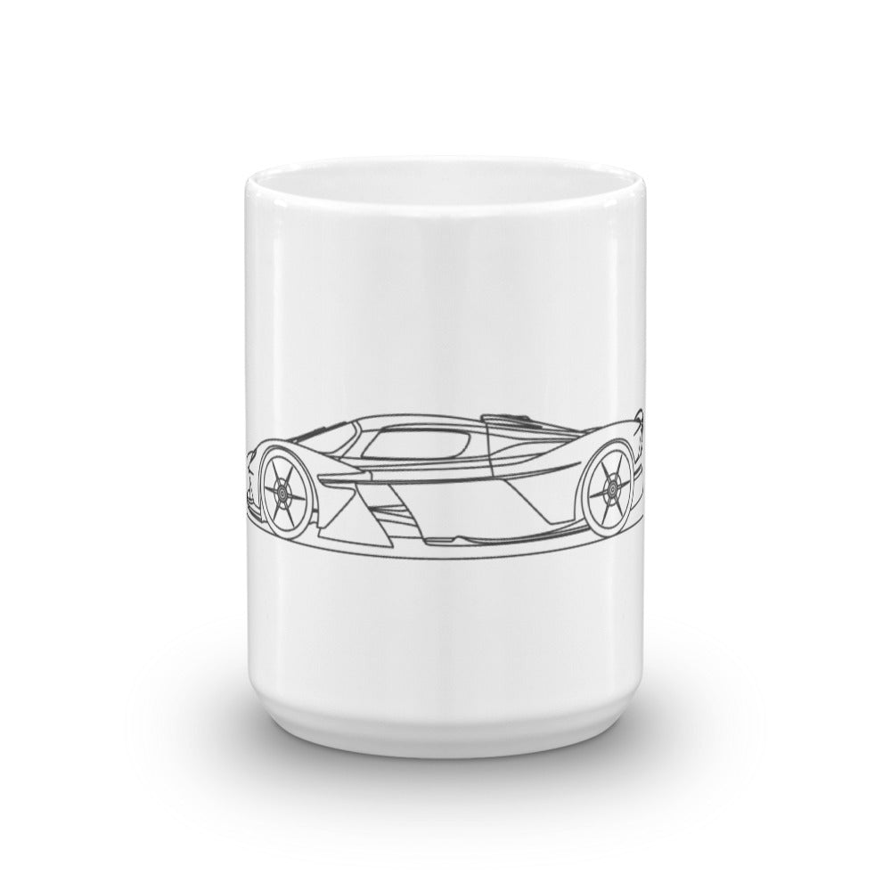Aston Martin Valkyrie mug on display